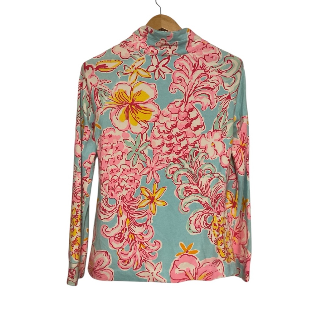 Lilly Pulitzer Breakwater Blue Lolita Skipper Popover Quarter Zip Sweatshirt‎ M - Picture 9 of 12